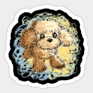 Brush sketch of a poodle Sticker